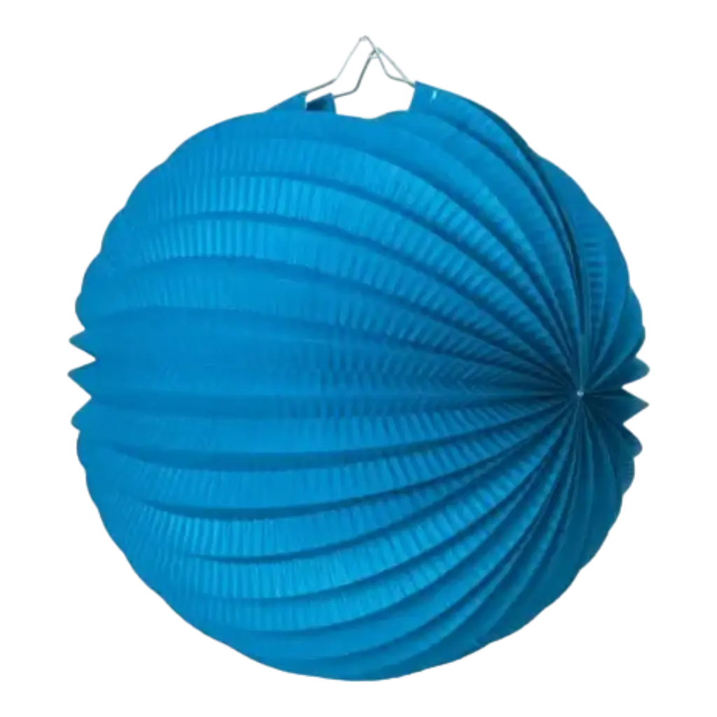 Bola de papel de lámpara redonda azul 30cm