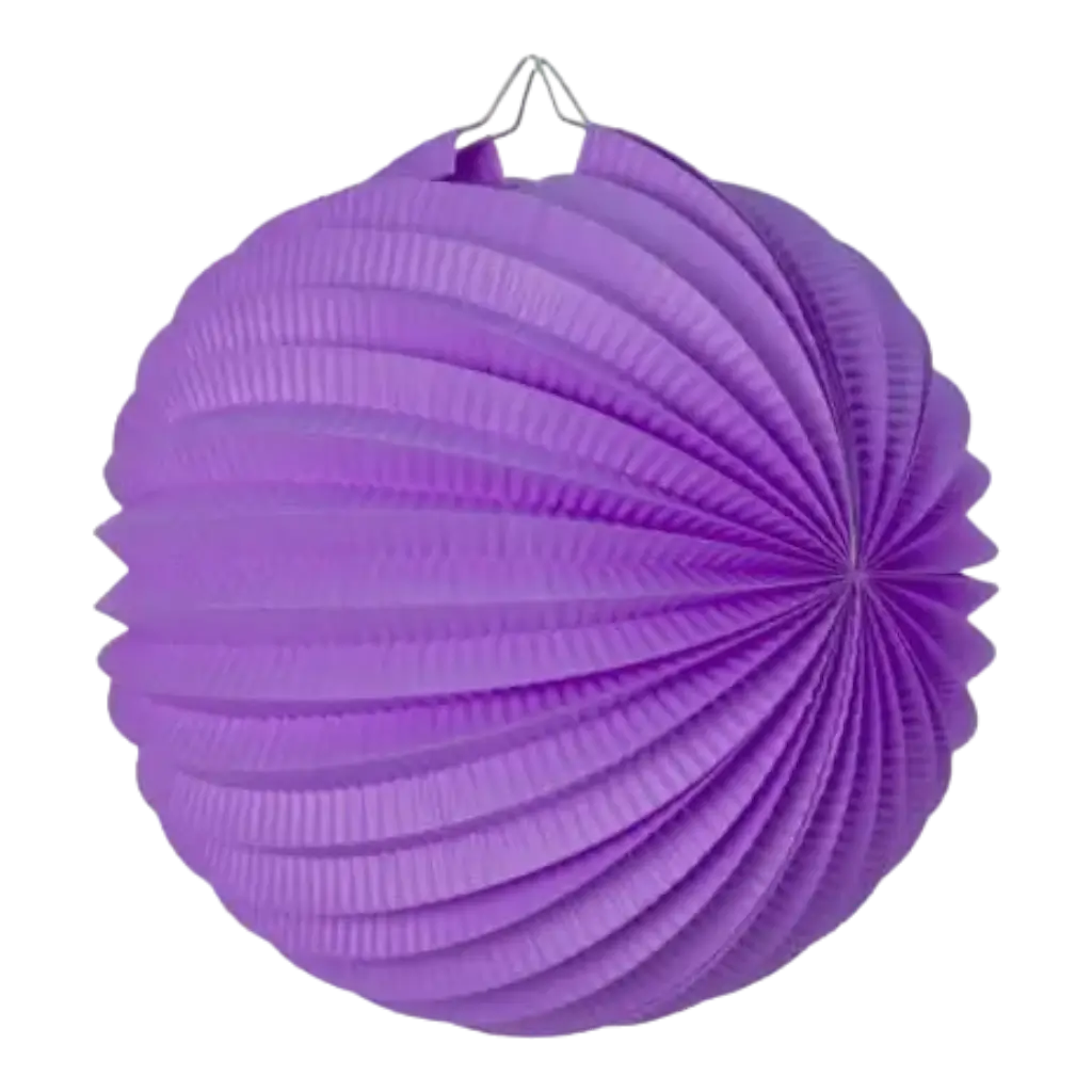 Bola de papel de lámpara redonda púrpura 20cm
