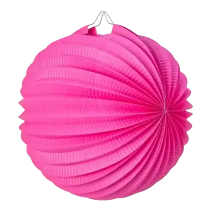 Bola de papel de lámpara redonda de color rosa fucsia 30cm