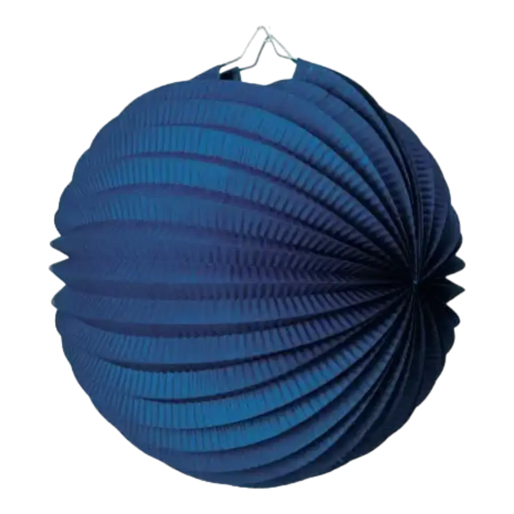 Lámpara de papel redonda azul marino de 20 cm.