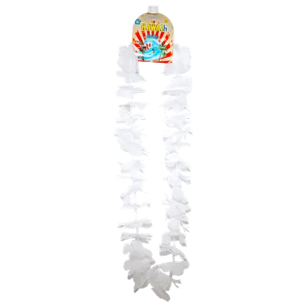 Collar hawaiano con flores blancas