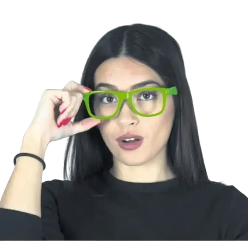 Gafas de neón verde sin lente