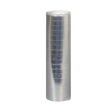 Rollo de serpentinas de papel plata metálica (4 m)