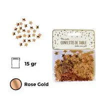 Estrellas de confeti de mesa de oro rosa (15gr)