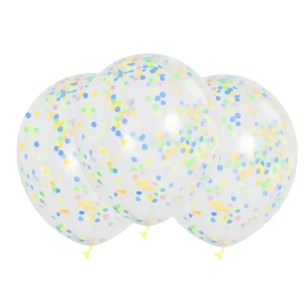 Juego de 3 globos de confeti de color pastel