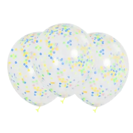 Juego de 3 globos de confeti de color pastel