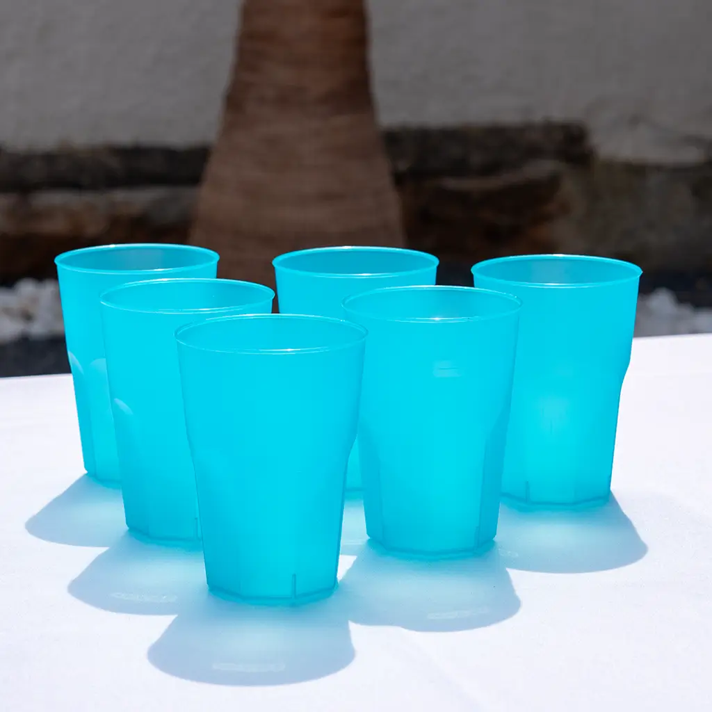 Vaso de cóctel azul turquesa 35cl (Lote de 20)