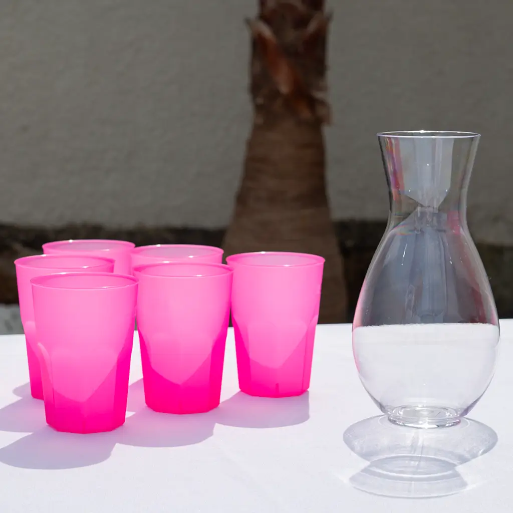 Vaso de cóctel rosa fucsia 35cl (Lote de 20)