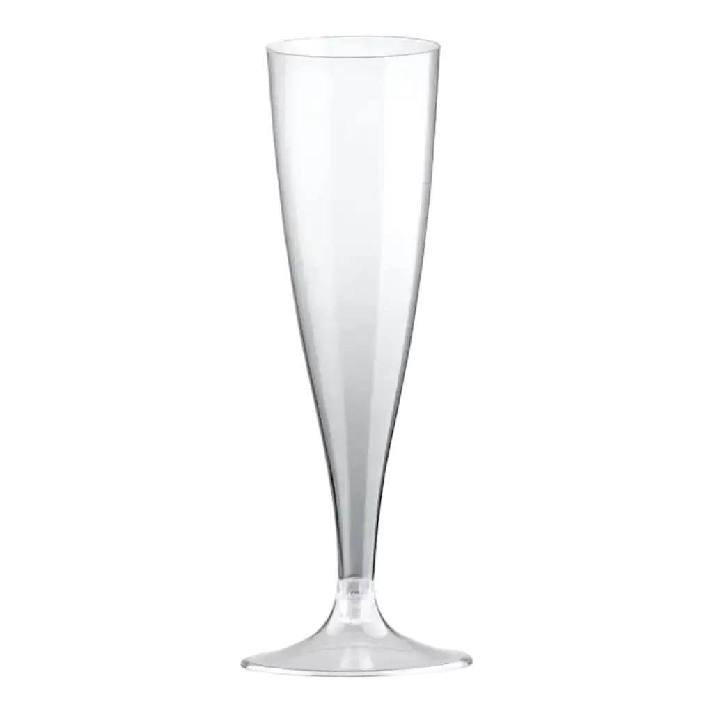 Flauta de champán de plástico transparente 14cl - Set de 20