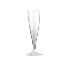 14 cl de flauta de champán de plástico transparente - Set de 10