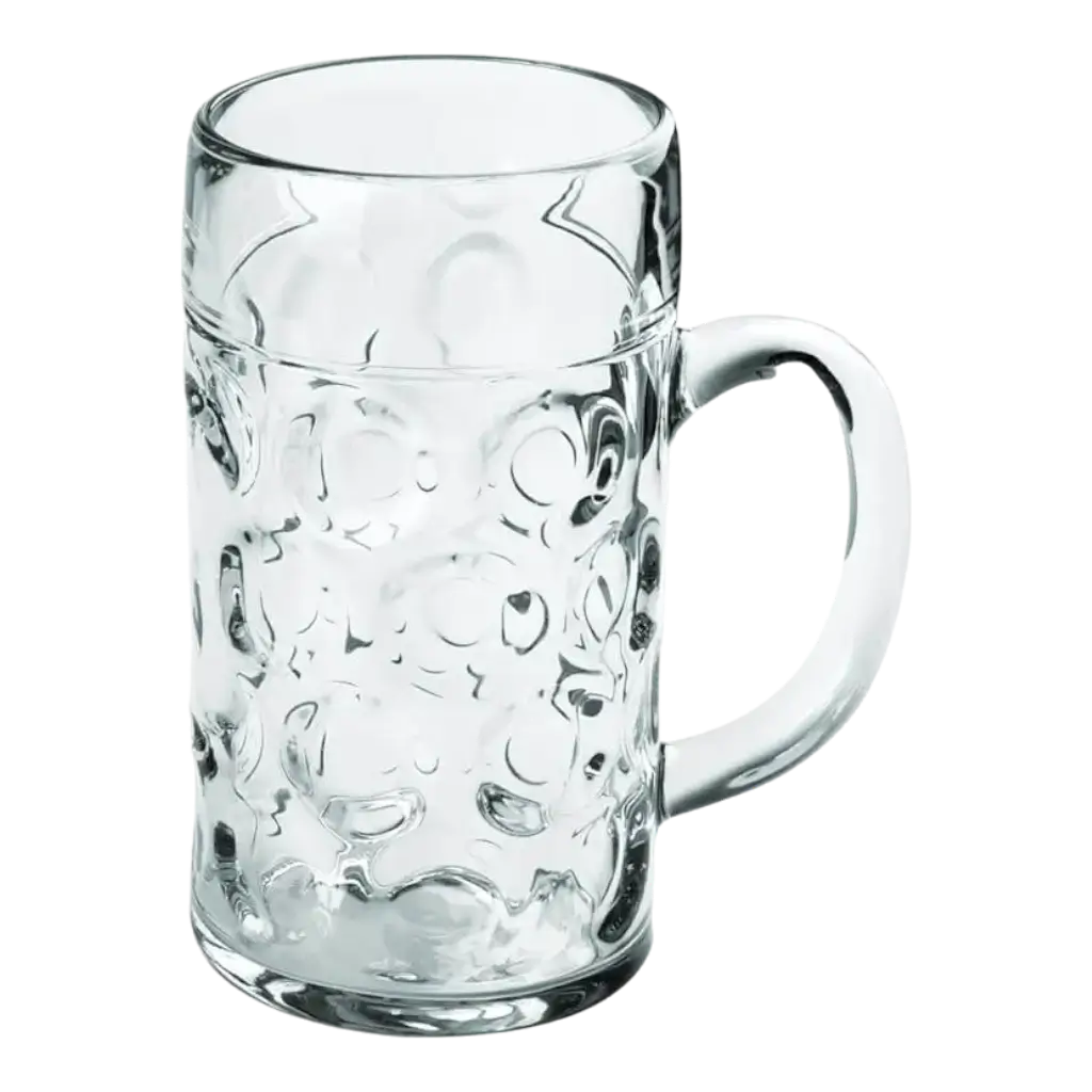 Diseño de una jarra de cerveza gigante y transparente de 100 cl.