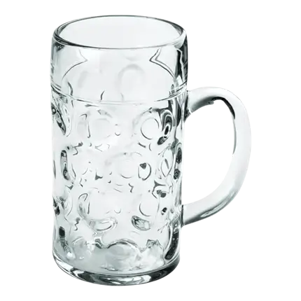 Diseño de una jarra de cerveza gigante y transparente de 100 cl.