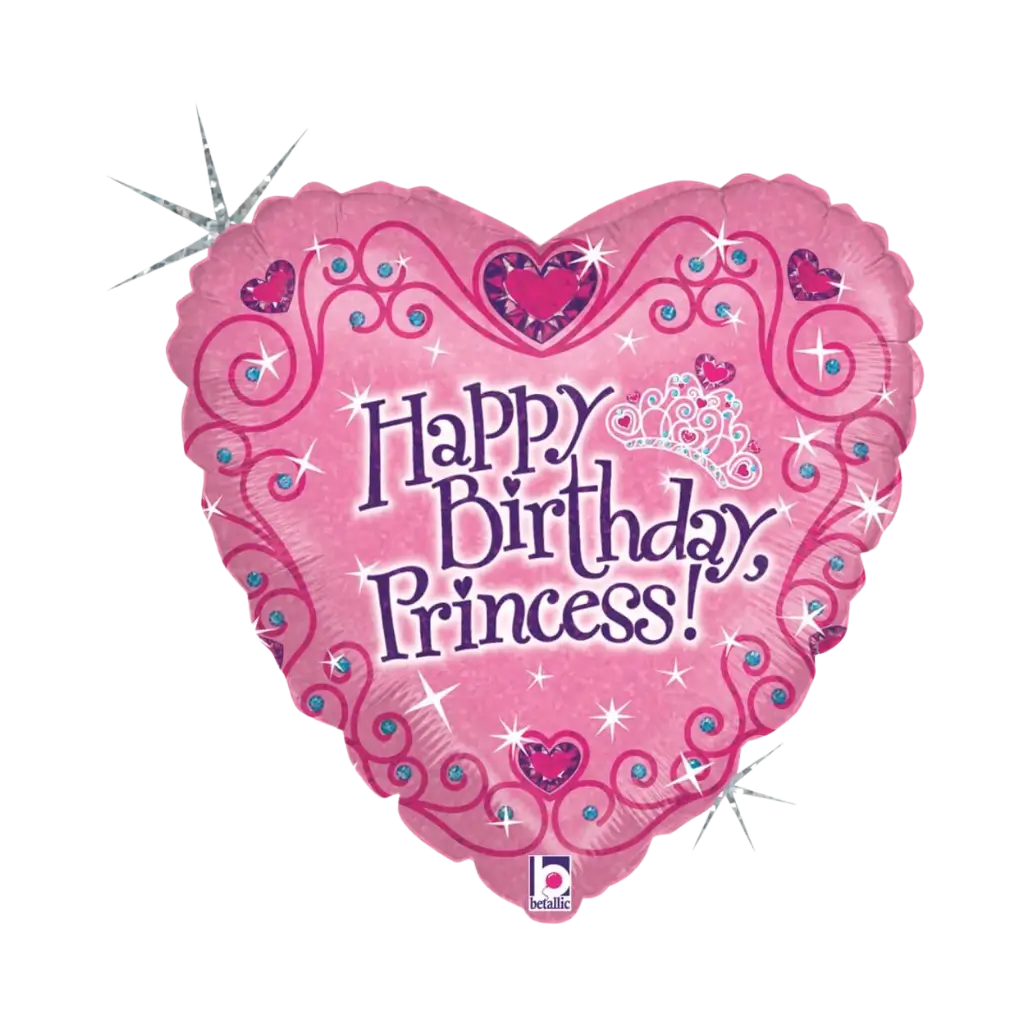 Feliz Cumpleaños Princesa Corazón Rosa Globo 45cm