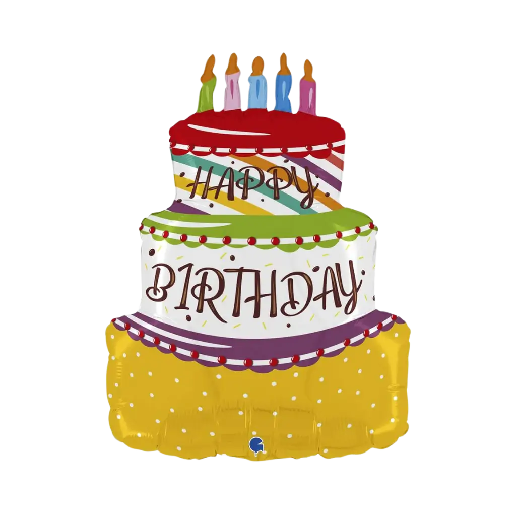 Globo con forma de pastel de cumpleaños