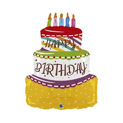 Globo con forma de pastel de cumpleaños