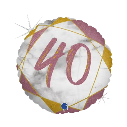 Globo de cumpleaños Efecto mármol 40 Rosa Oro 45cm