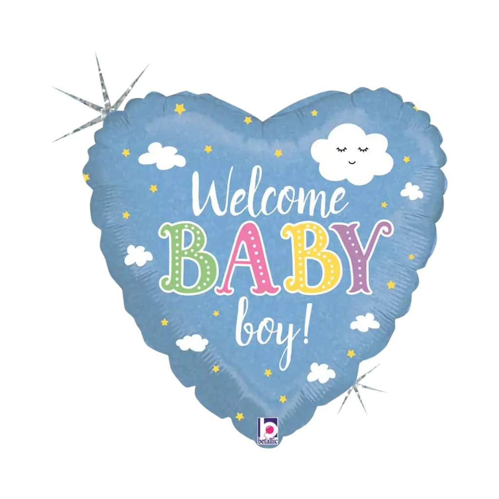 Bienvenido Baby Boy Heart Balloon 45cm