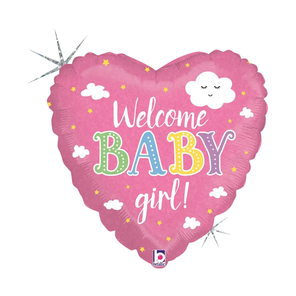 Bienvenido Baby Girl Heart Balloon 45cm