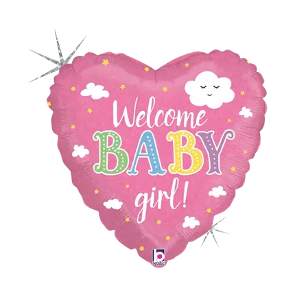 Bienvenido Baby Girl Heart Balloon 45cm