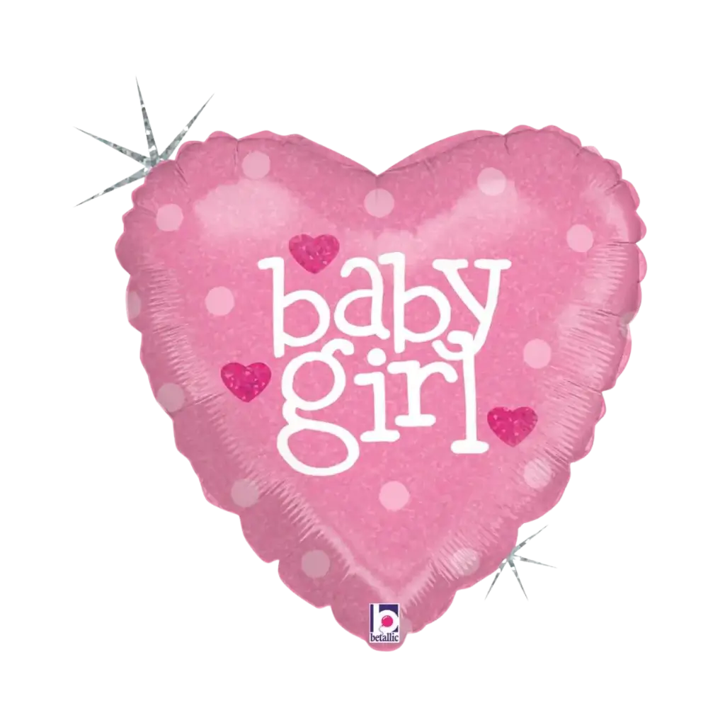 globo de corazón rosa "Baby Girl" 45cm