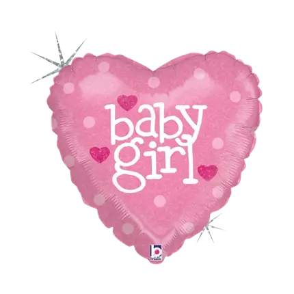 globo de corazón rosa Baby Girl 45cm