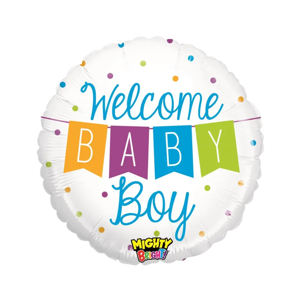 Globo "Welcome Baby Boy" Redondo ø53cm
