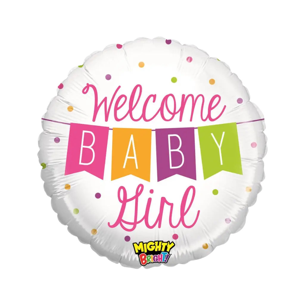 Globo "Welcome Baby Girl" Redondo ø53cm