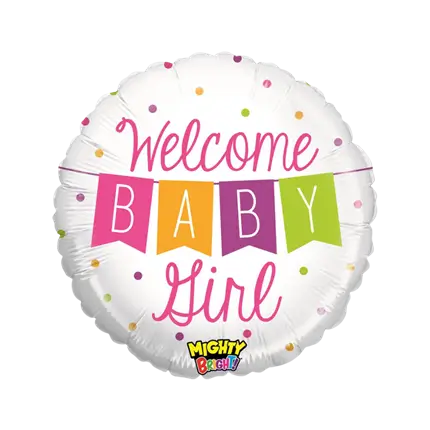 Globo Welcome Baby Girl Redondo ø53cm