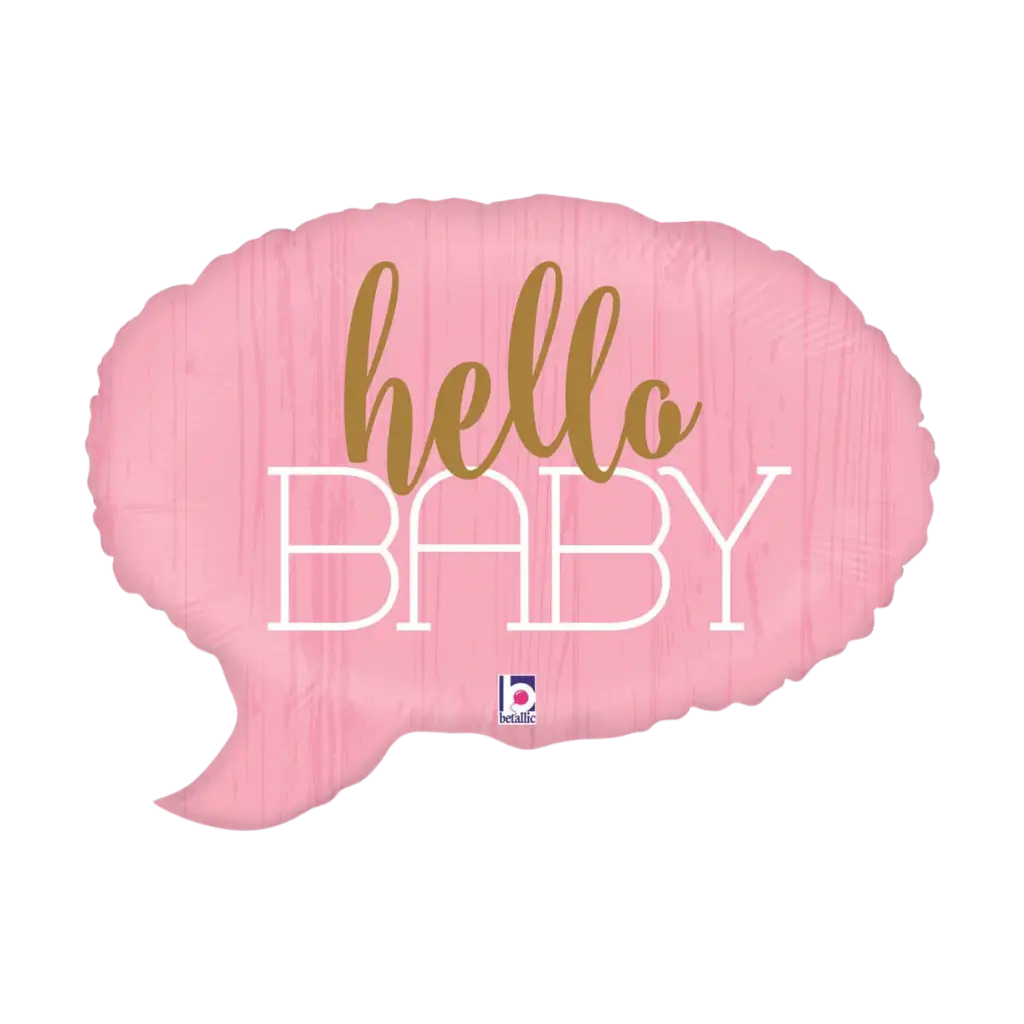 Globo de burbujas rosa "Hello Baby" 61cm