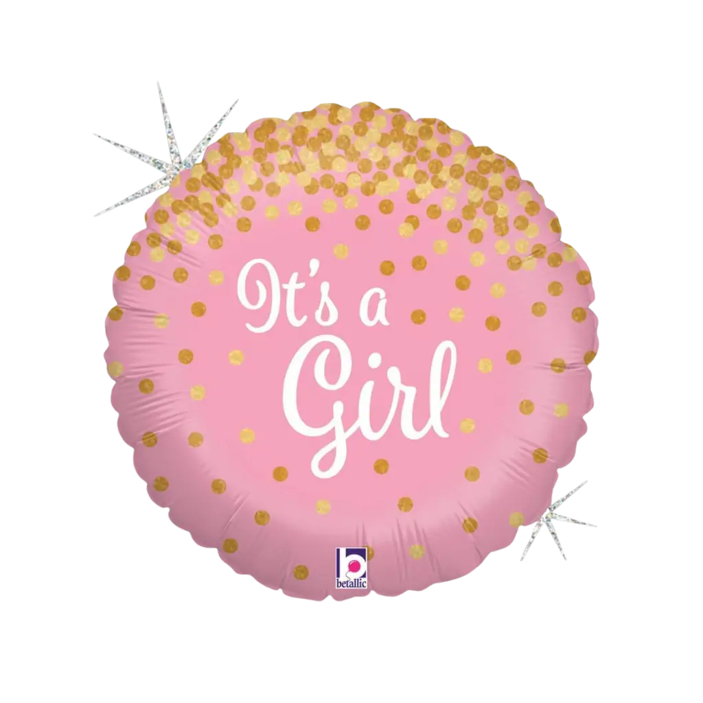 Globo rosa "It's a Girl" brillante ø45cm