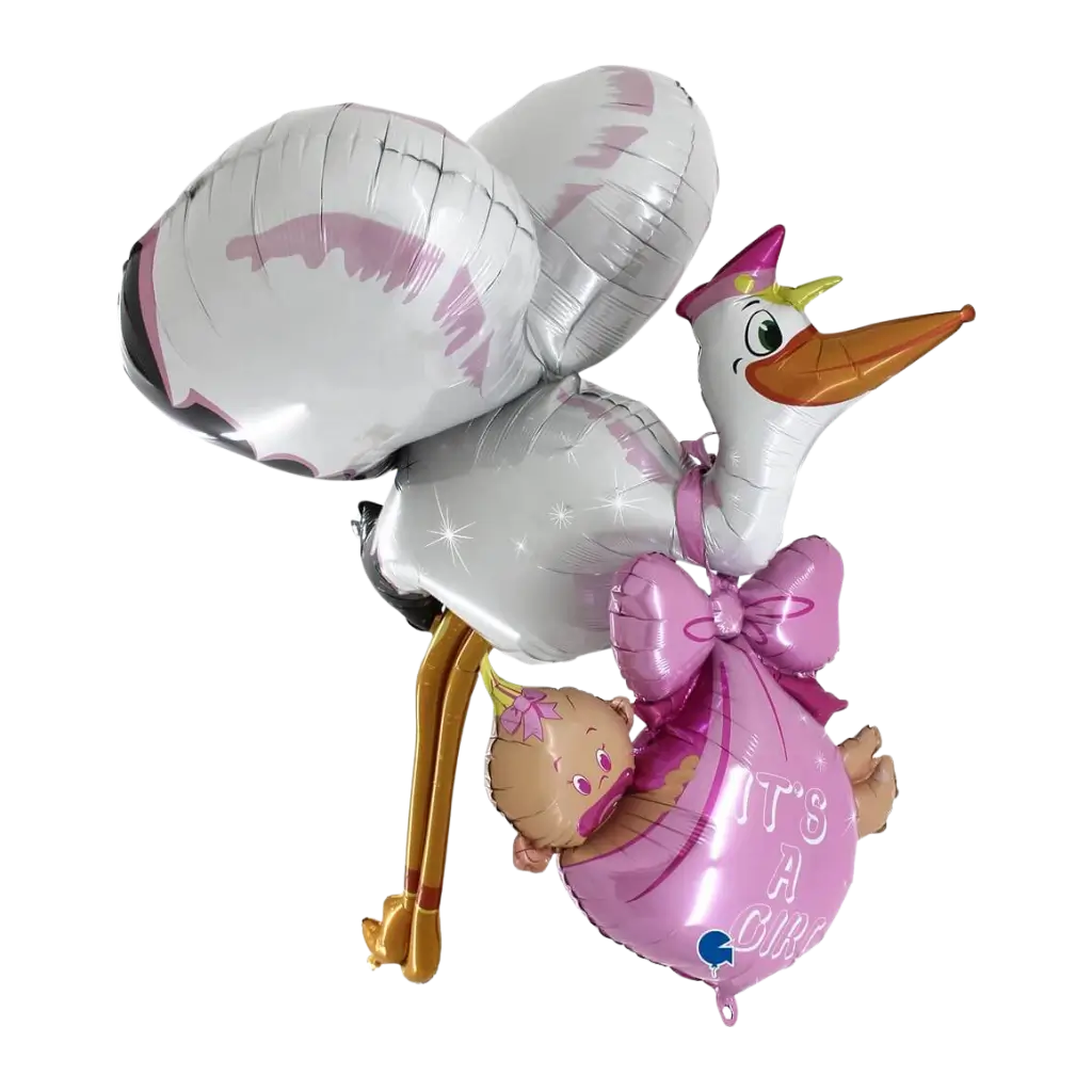 Globo gigante 3D Stork "It's a Girl" 157cm