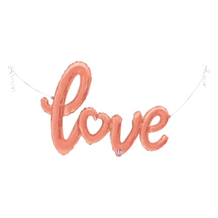Guión del amor Globo metálico de oro rosa 119 cm.