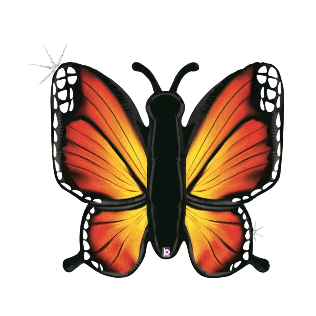 Globo holográfico de mariposa naranja 117cm