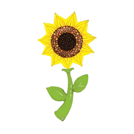 Globo gigante de helio y girasol 152 cm.