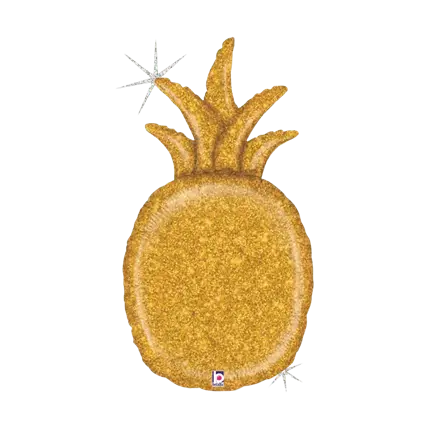 Globo de piña de oro holográfico de 89 cm.