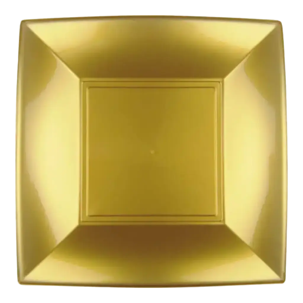 Plato de postre cuadrado Gold 18x18cm - Set de 12