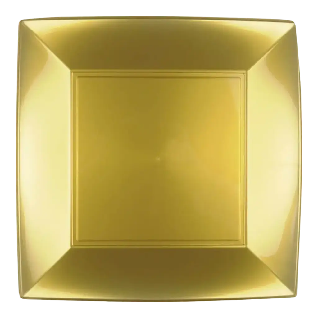 Placa cuadrada de oro 23x23cm - Juego de 12