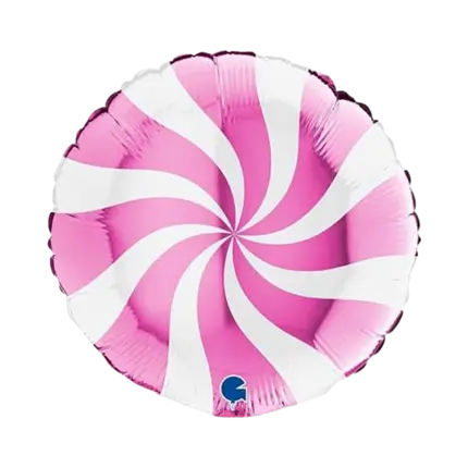 Globo chupete de aluminio blanco y rosa 46cm
