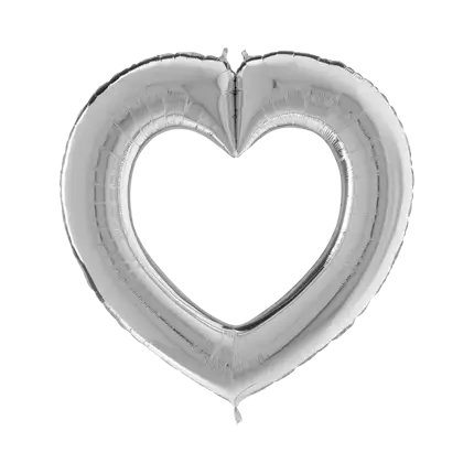 Bola metálica Corazón de Linky Plata 104cm