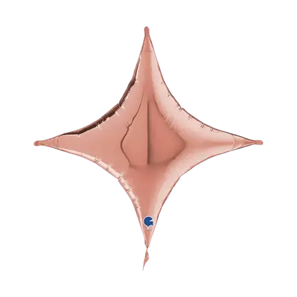 Globo Metálico Cruz de Oro Rosa 76cm