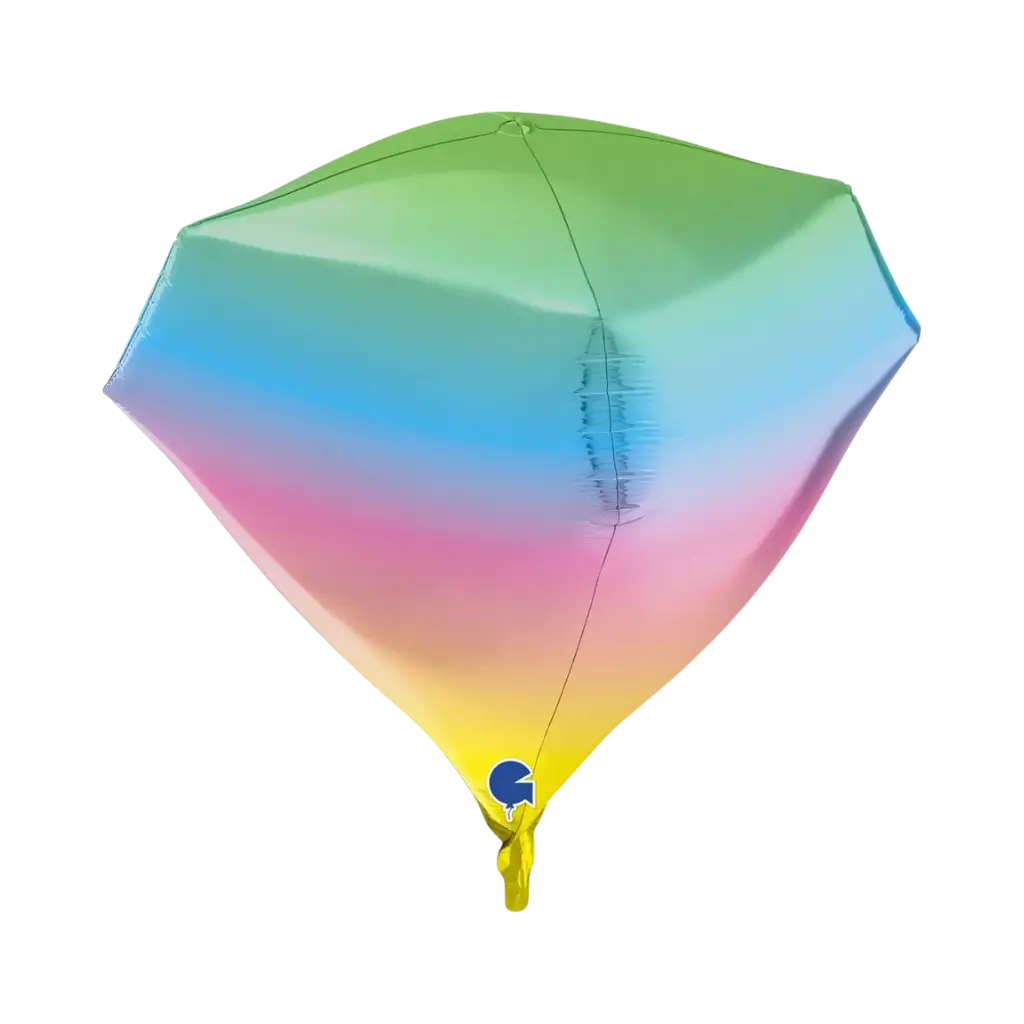 Globo Helio Diamante Arco Iris 4D 45cm