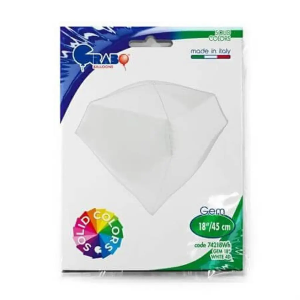 Globo de Helio Diamante Blanco 4D 45cm