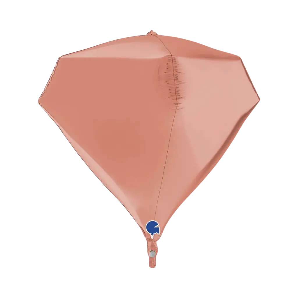 Globo Helio Diamante Oro Rosa 4D 45cm