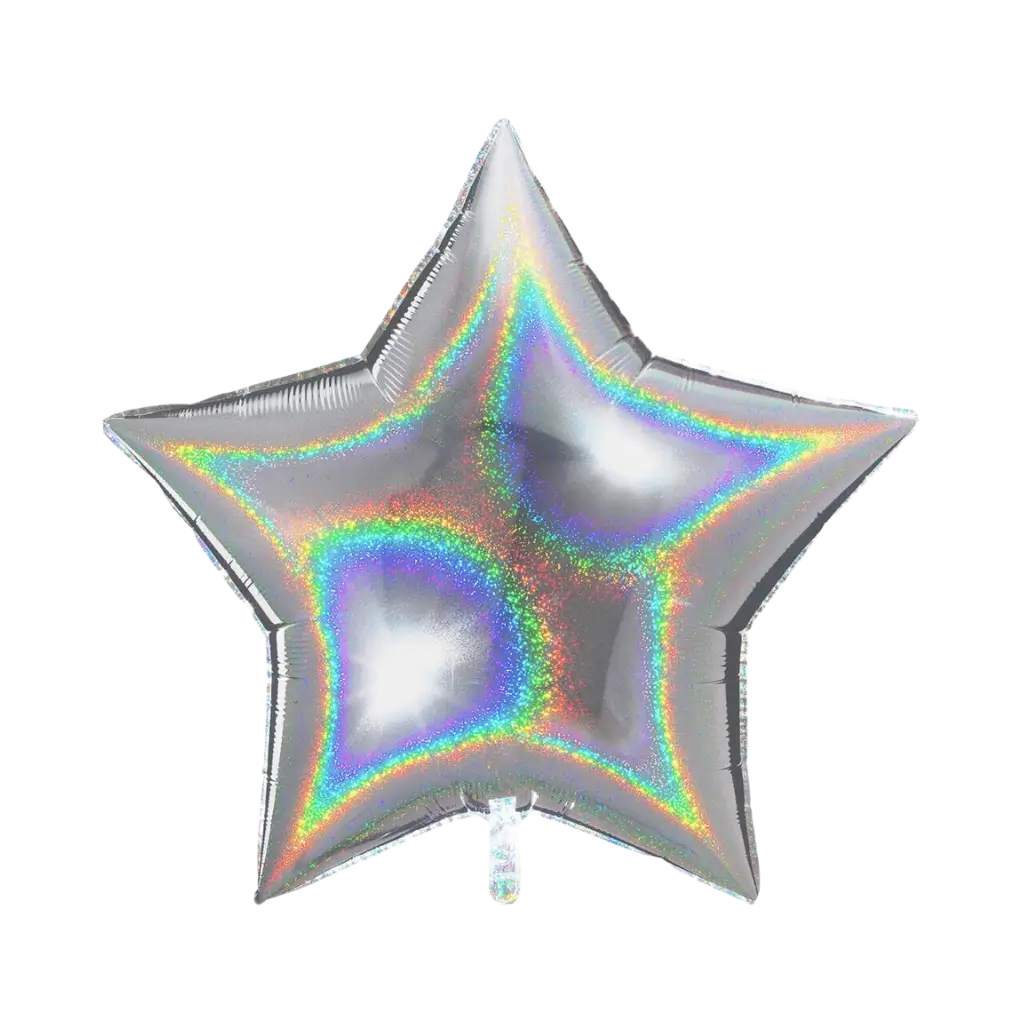 Globo estelar holográfico de plata de 92 cm.
