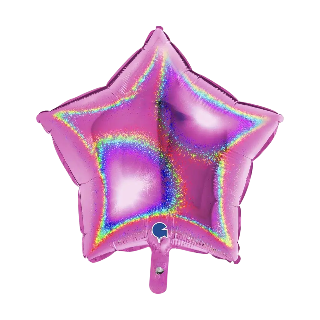 Globo estelar holográfico rosa 46cm