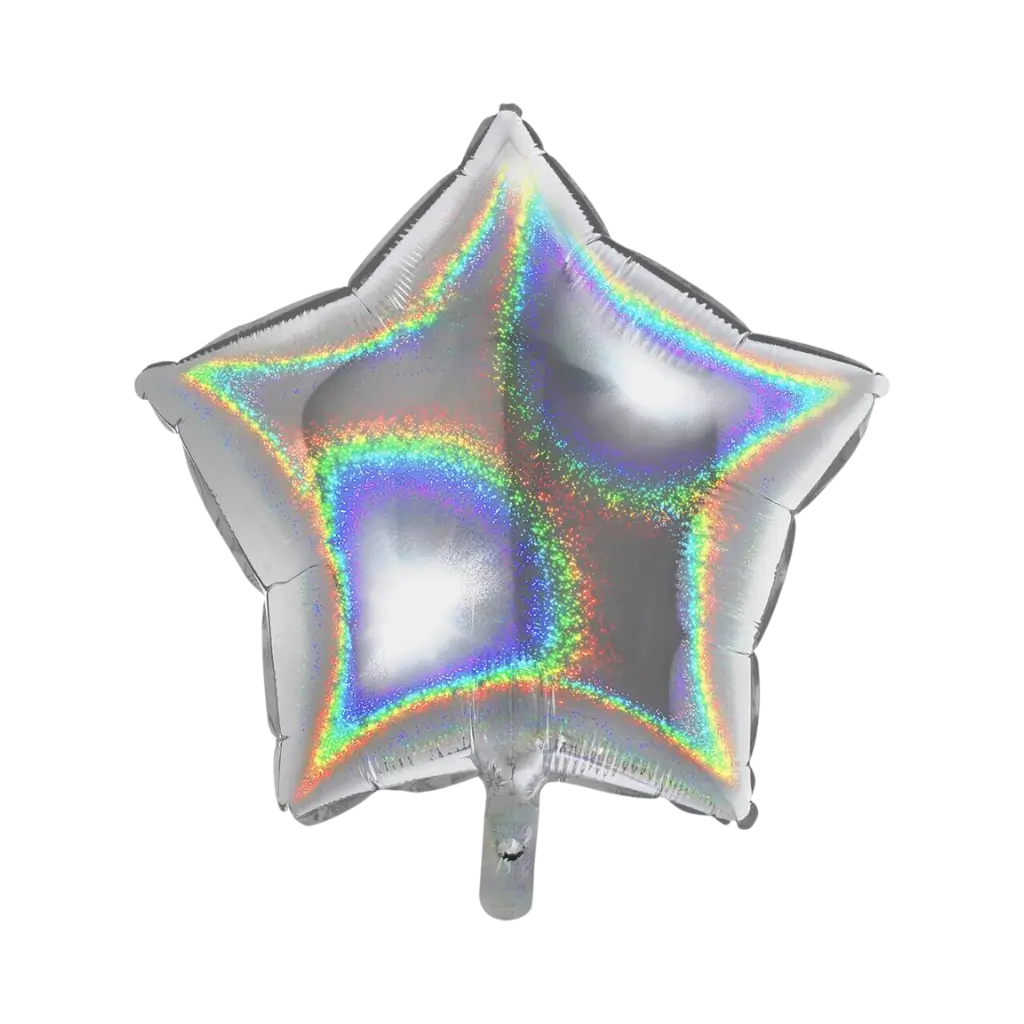 Globo estelar holográfico de plata 46 cm.