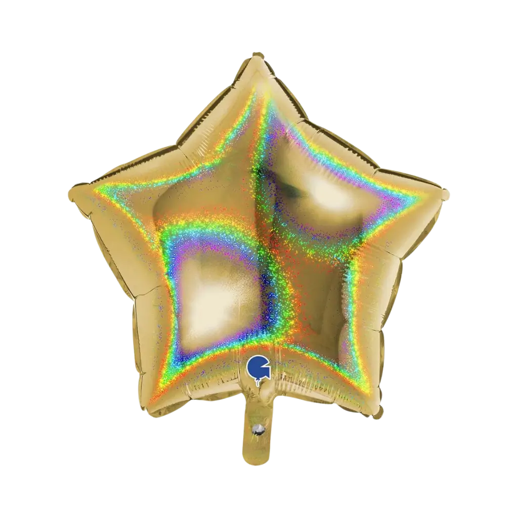 Globo estelar holográfico de oro 46 cm.