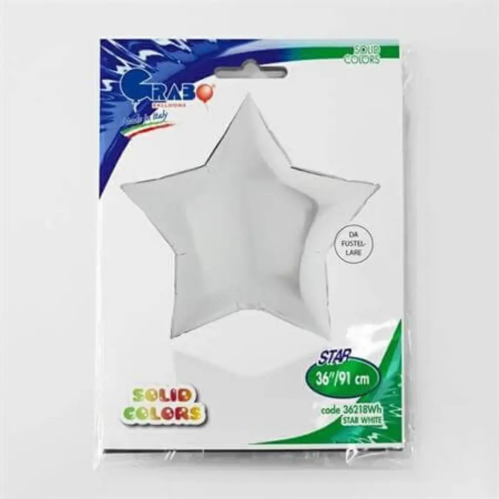 Globo Estrella de Metal Blanco 91cm
