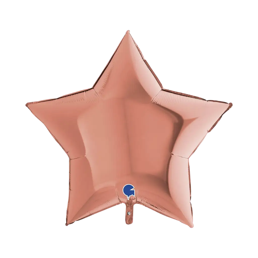 Globo estelar metálico de oro rosa 91 cm.