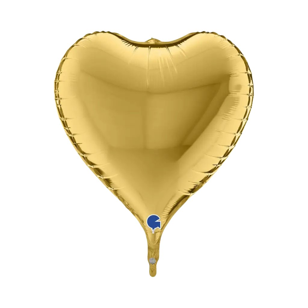 Corazón de Globo 3D Oro Metálico 58cm
